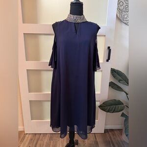 Elegant Navy Blue Women's Dress